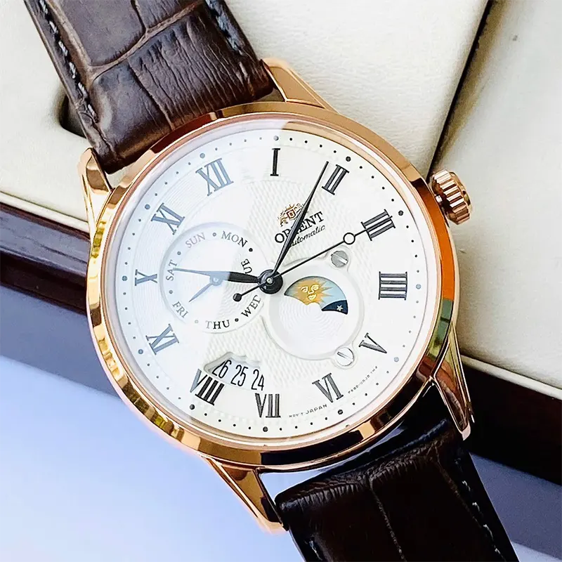 Orient Sun & Moon Automatic White Dial Men's Watch- RA-AK0007S